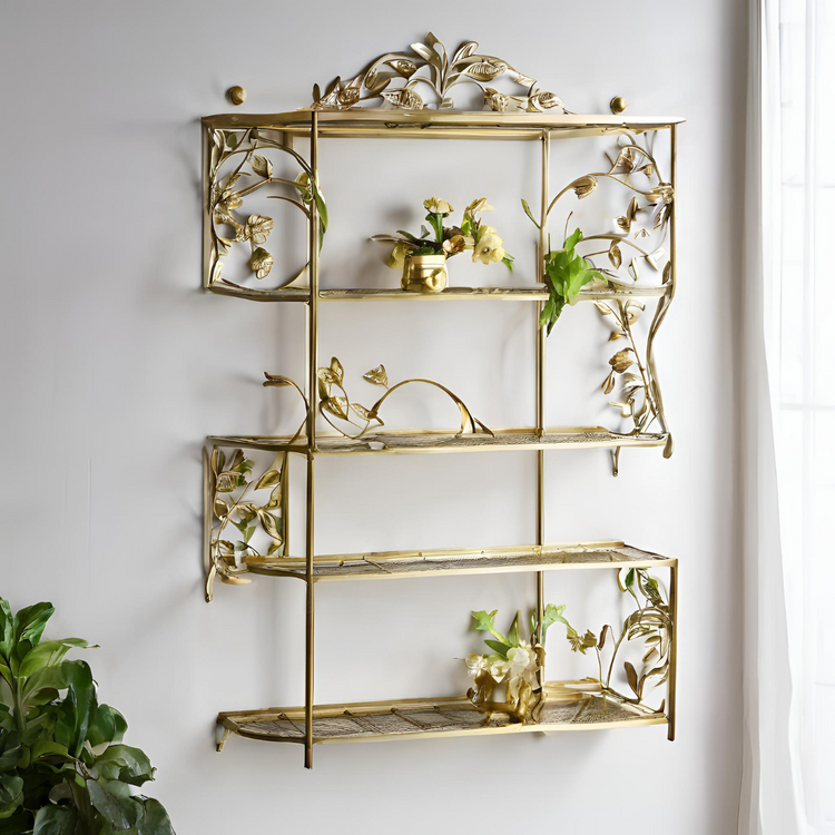 Customized Brass Wall Shelving