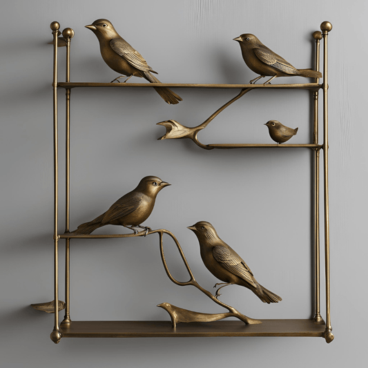 Bird Brass Wall Shelving Antique-Luxury-Decorative Brass Hardware