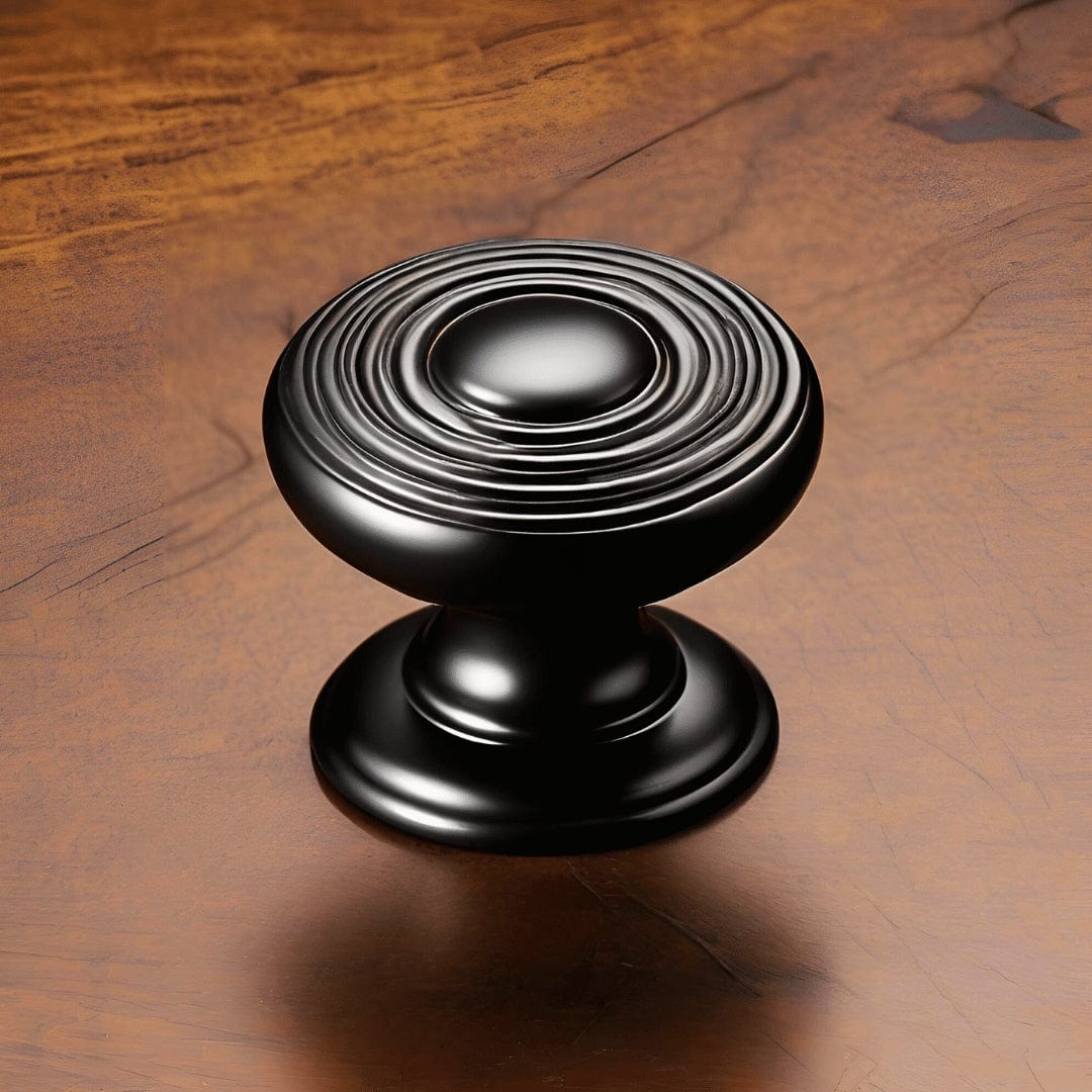 Doorknob Reeded Burnished Black - Luxury-Decorative Brass Hardware