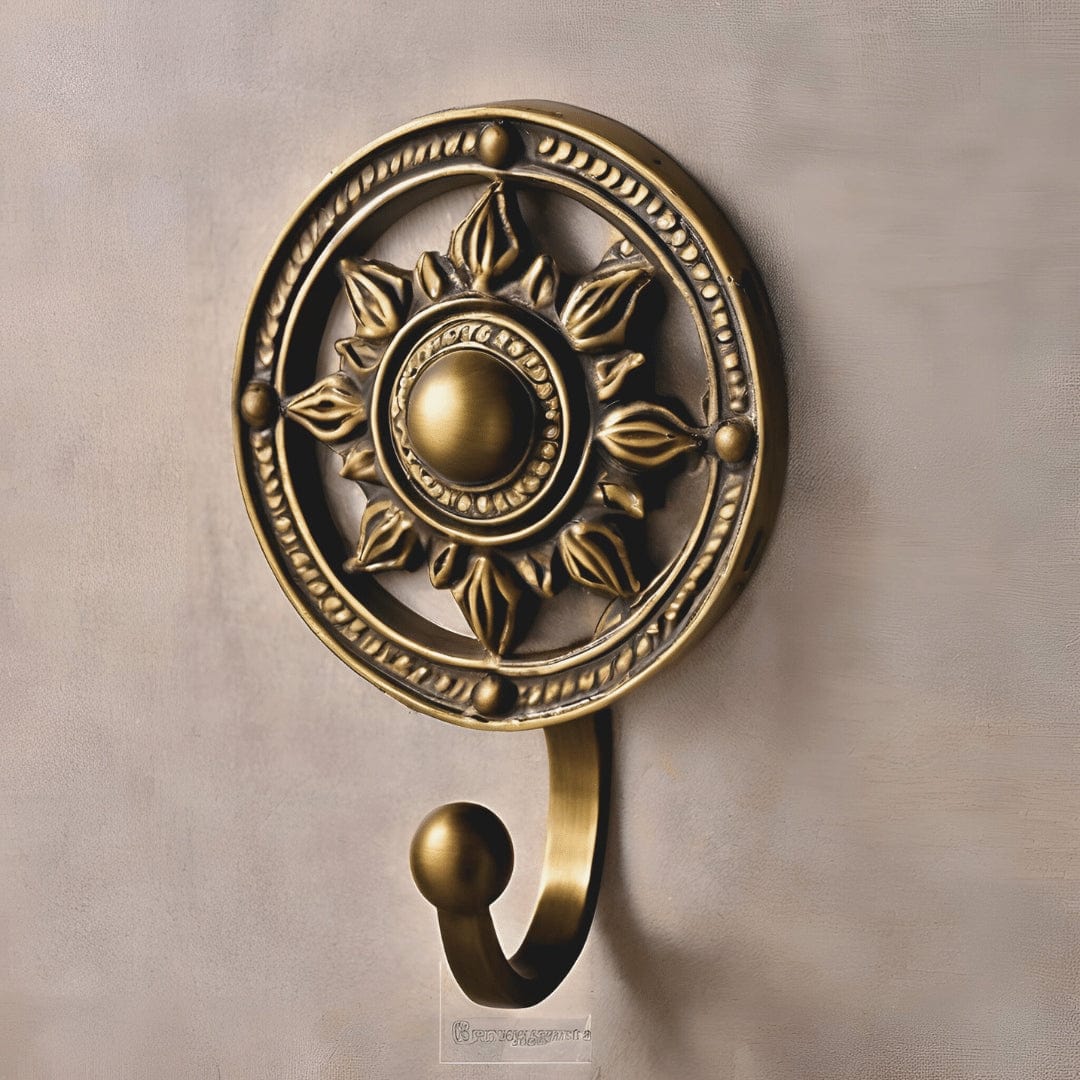 Golden Sunflower Wall Brass Hook - Luxury-Decorative Brass Hardware