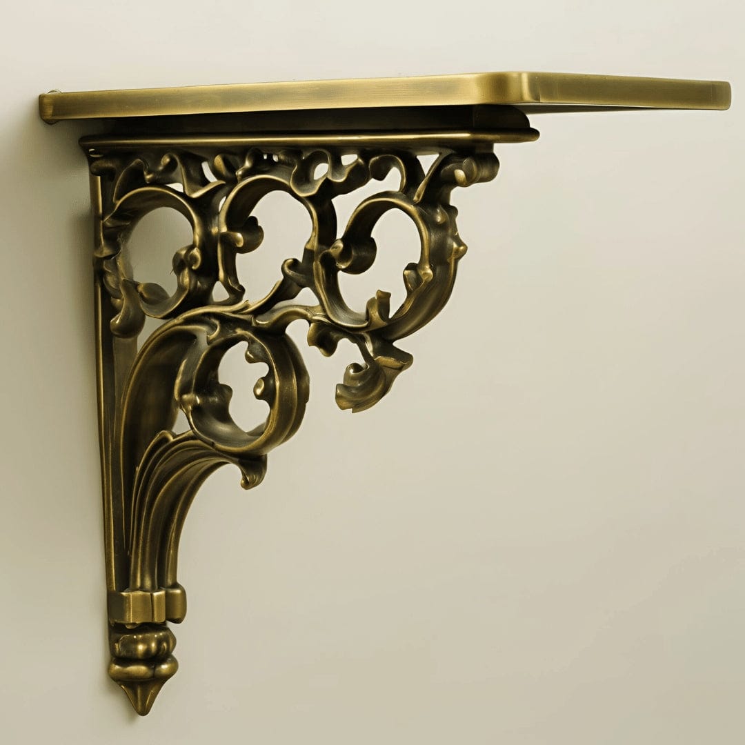 Wall Shelf Bracket Antique Brass - Luxury-Decorative Brass Hardware